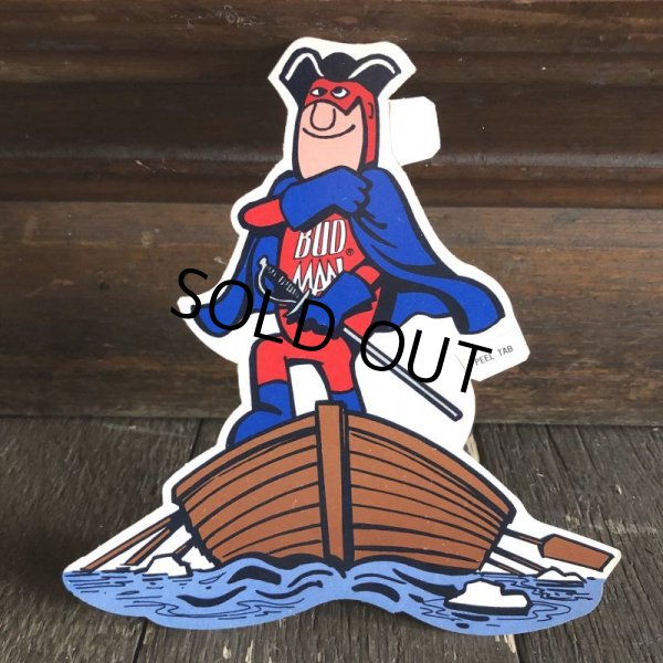 画像1: 70s Vintage Budweiser Bud Man Mighty Malt Sticker Decal (S852） (1)