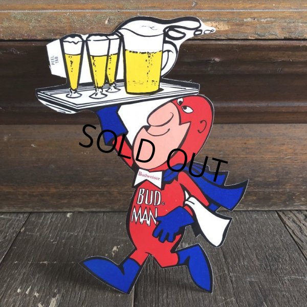 画像1: 70s Vintage Budweiser Bud Man Mighty Malt Sticker Decal (S831） (1)