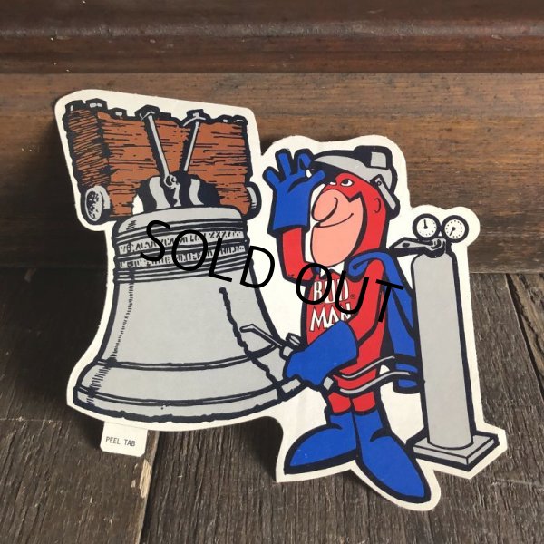 画像1: 70s Vintage Budweiser Bud Man Mighty Malt Sticker Decal (S835） (1)