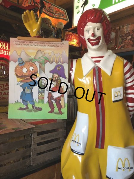 画像1: 70s Vintage McDonalds Poster Sign Captain Crook & Officer Big Mac (S906)  (1)