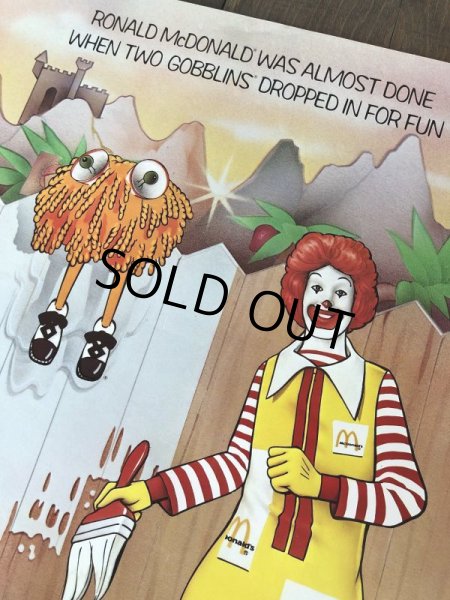 画像7: 70s Vintage McDonalds Poster Sign Ronald McDonald & Fry Kids (S903)  (7)
