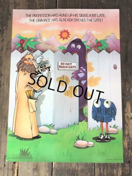 画像2: 70s Vintage McDonalds Poster Sign Grimace & The Professor (S905)  (2)