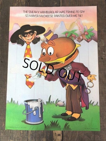 画像2: 70s Vintage McDonalds Poster Sign Hamburglar & Mayor McCheese (S904)  (2)