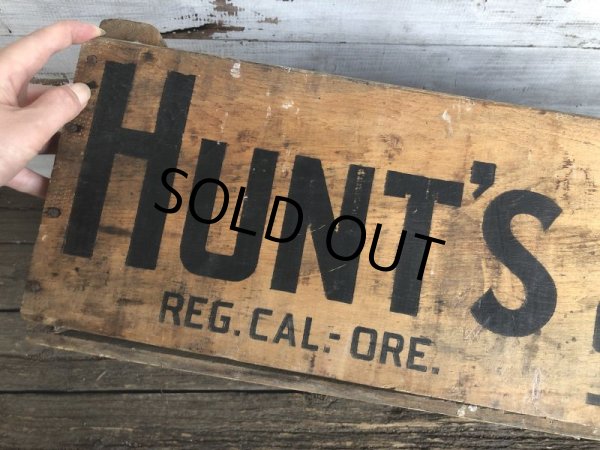 画像12: Vintage Hunt's Tomato Sauce Wooden Crate Box (S908) (12)