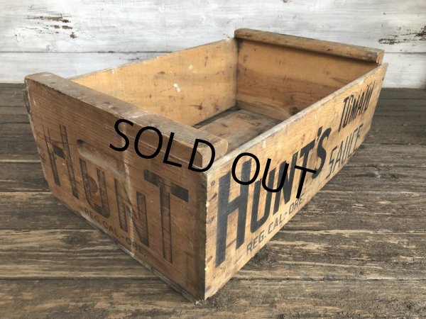 画像2: Vintage Hunt's Tomato Sauce Wooden Crate Box (S908) (2)