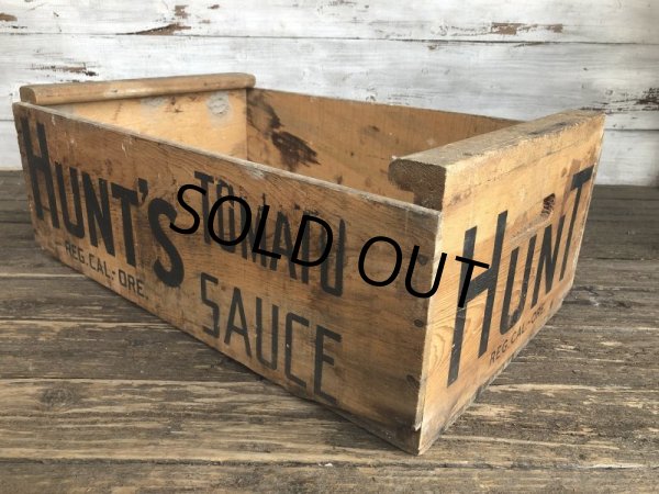 画像4: Vintage Hunt's Tomato Sauce Wooden Crate Box (S908) (4)