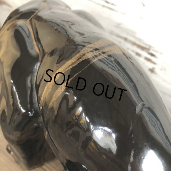 画像9: 50s Mid Century Ceramic Black Panther Deco Big Size Statue (S913) (9)