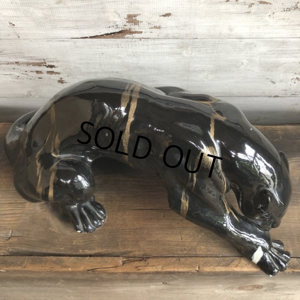 画像4: 50s Mid Century Ceramic Black Panther Deco Big Size Statue (S913) (4)
