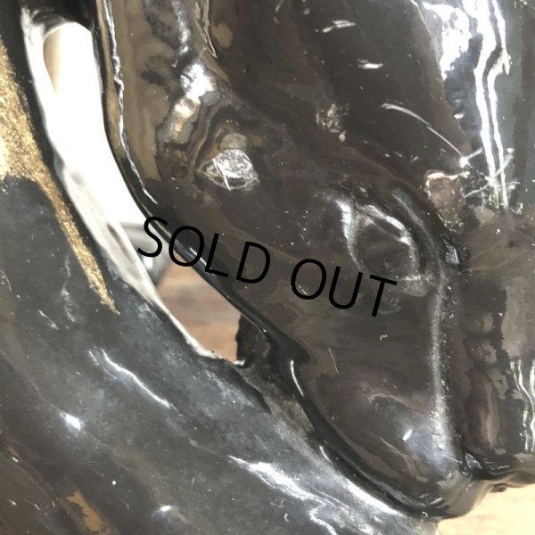 画像8: 50s Mid Century Ceramic Black Panther Deco Big Size Statue (S913) (8)