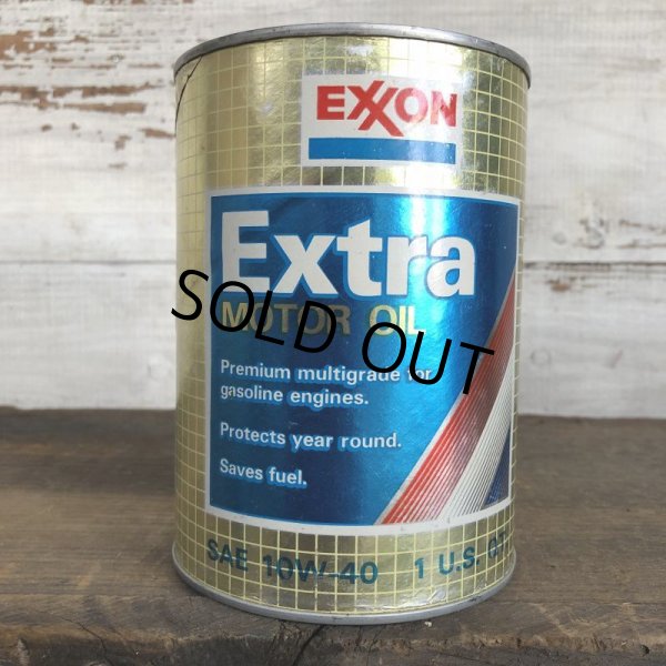 画像1: Vintage EXXON Quart Oil can (S923)  (1)