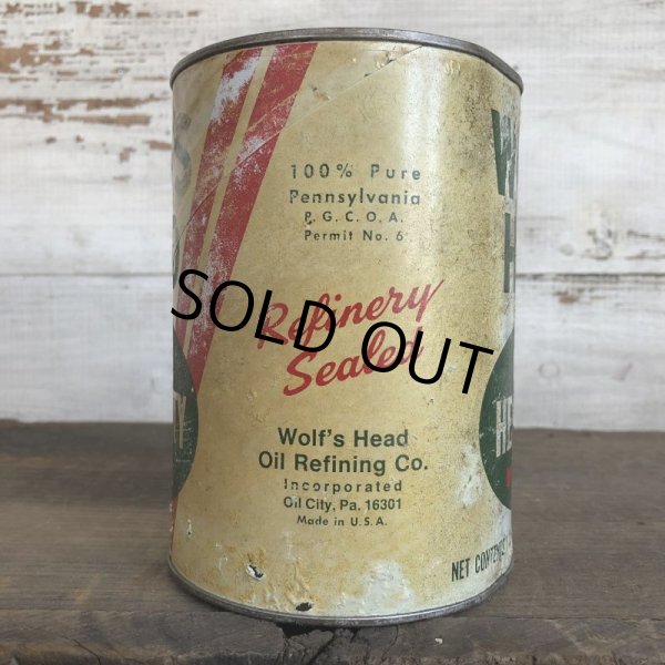 画像2: Vintage WOLF'S HEAD Quart Oil can (S920)  (2)