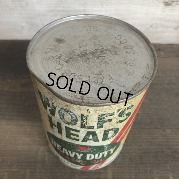 画像5: Vintage WOLF'S HEAD Quart Oil can (S920)  (5)