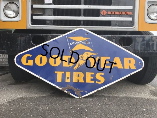 画像1: Vintage Goodyear Tires Porcelain Sign (S925) (1)