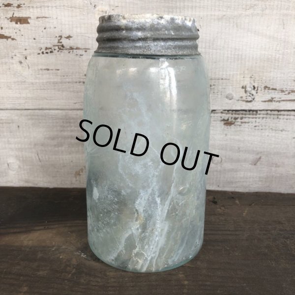 画像2: 10s Vintage Glass Ball Mason Jar 17.5cm (S983) (2)