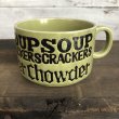 画像1: 70s Vintage Soup Crackers Chowder Heavy Mug Green (S927) (1)