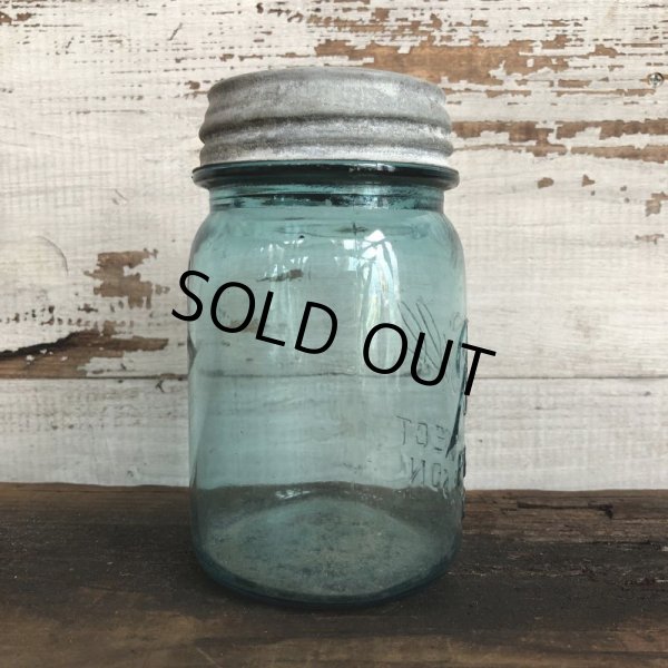 画像2: 30s Vintage Glass Ball Mason Jar 14cm (S989) (2)
