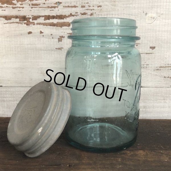 画像4: 30s Vintage Glass Ball Mason Jar 14cm (S990) (4)