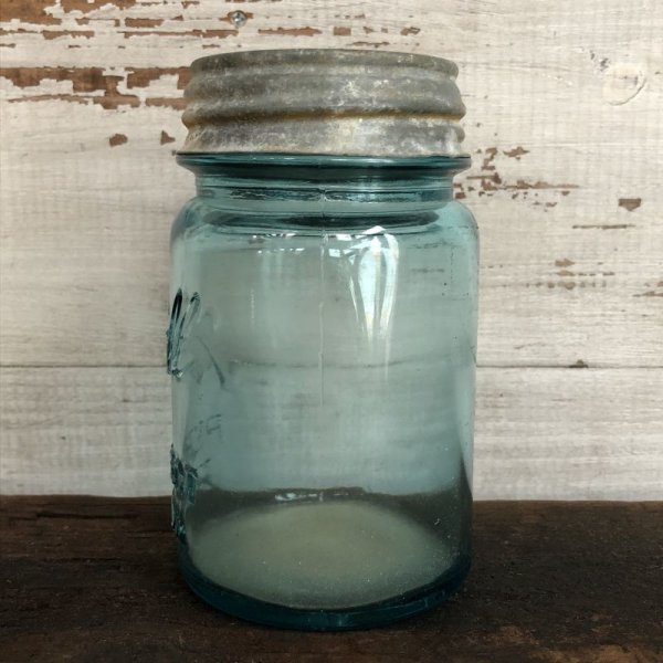 画像2: 30s Vintage Glass Ball Mason Jar 14cm (S991) (2)