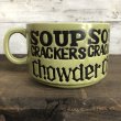 画像3: 70s Vintage Soup Crackers Chowder Heavy Mug Green (S927) (3)