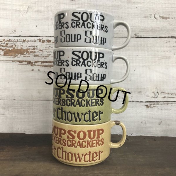 画像8: 70s Vintage Soup Crackers Chowder Heavy Mug Brown (S926) (8)