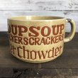 画像1: 70s Vintage Soup Crackers Chowder Heavy Mug Brown (S926) (1)