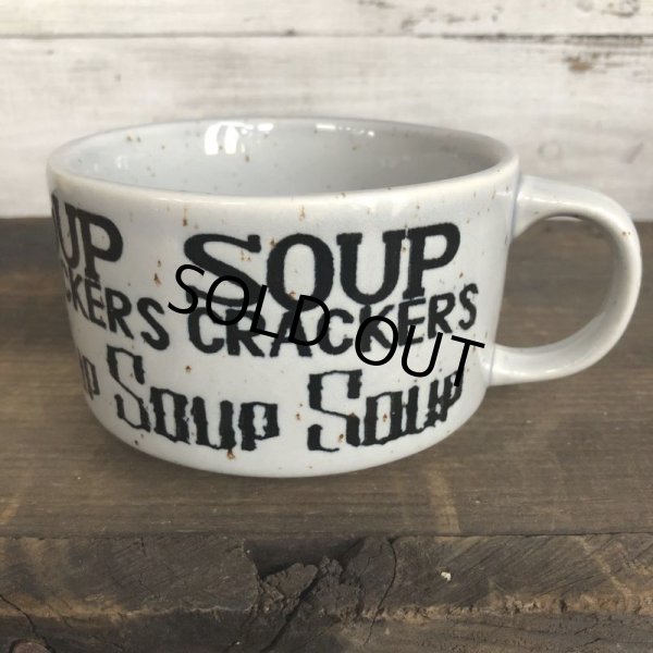 画像1: 70s Vintage Soup Crackers Heavy Mug Gray (S928) (1)