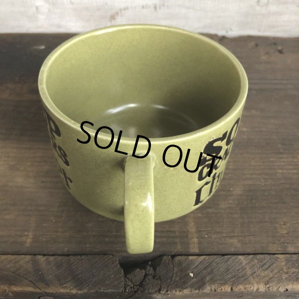 画像4: 70s Vintage Soup Crackers Chowder Heavy Mug Green (S927) (4)