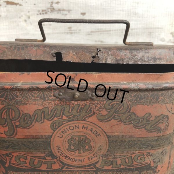 画像6: Vintage Penny Post Cut Plug Tabacco Tin (T007) (6)