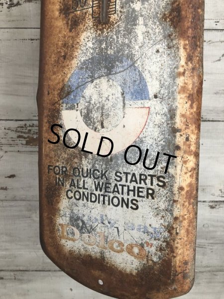 画像4: Vintage Delco Battery Advertising Thermometer Sign (T033) (4)