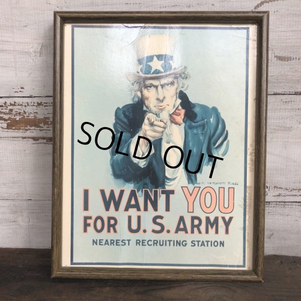 画像1: Vintage Uncle Sam Poster w/frame (T001) (1)