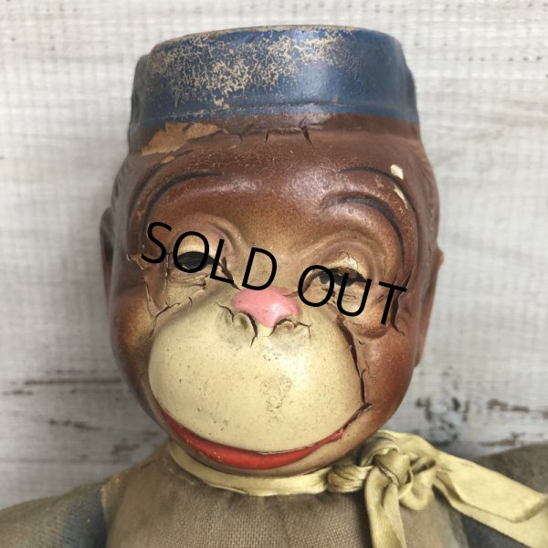 画像9: Vintage 1930s Monkey Bellhop Doll Composition (MA503) (9)