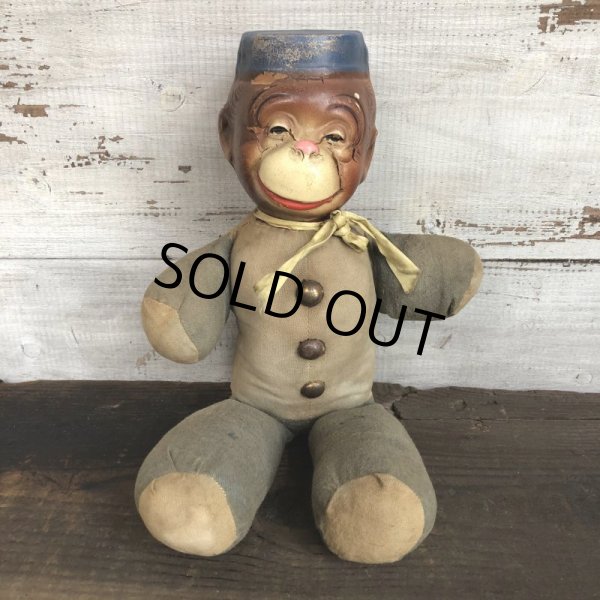画像10: Vintage 1930s Monkey Bellhop Doll Composition (MA503) (10)