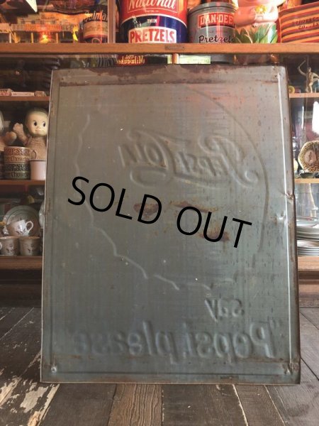 画像2: 50s 60s Vintage Pepsi Cola Say Pepsi Please Embossed Metal Sign (T115) (2)