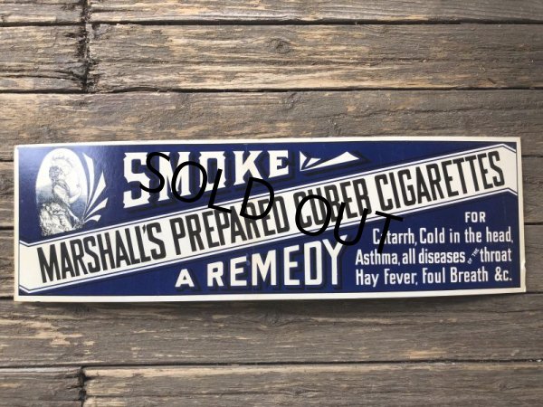 画像2: Vintage Marshall's prepared cubeb cigarettes Poster Sign (T132) (2)