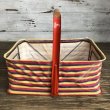 画像2: Vintage FOLD-AWAY Folding Grocery Store Basket (T133) (2)