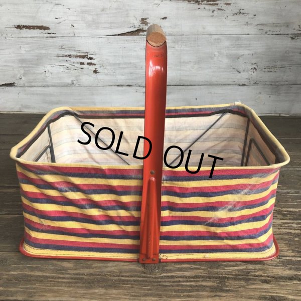 画像2: Vintage FOLD-AWAY Folding Grocery Store Basket (T133) (2)