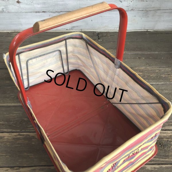 画像7: Vintage FOLD-AWAY Folding Grocery Store Basket (T133) (7)