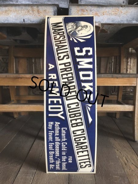 画像10: Vintage Marshall's prepared cubeb cigarettes Poster Sign (T132) (10)