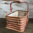 画像9: Vintage FOLD-AWAY Folding Grocery Store Basket (T133) (9)