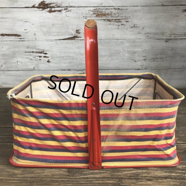 画像6: Vintage FOLD-AWAY Folding Grocery Store Basket (T133) (6)