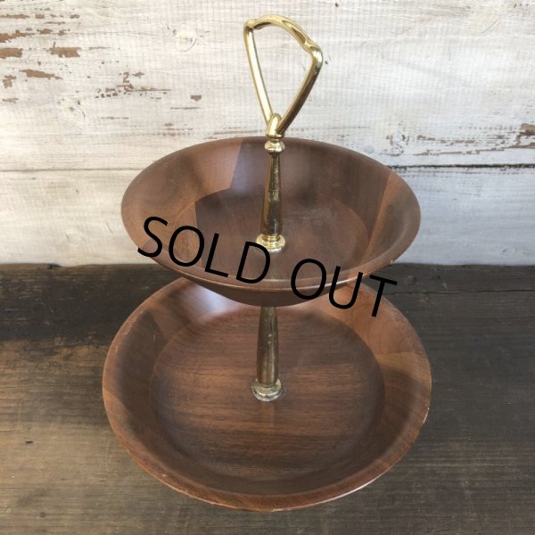 画像2: Vintage Mid-century 2 tier tidbit stand tray (T164) (2)