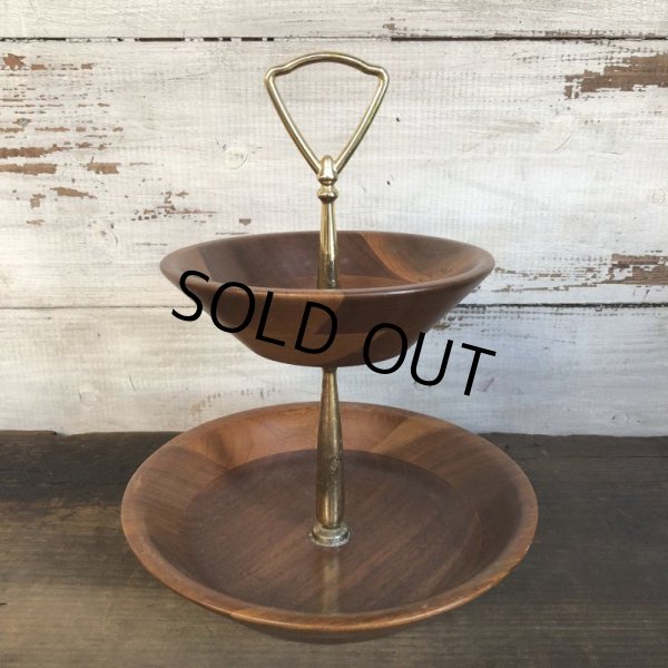 画像1: Vintage Mid-century 2 tier tidbit stand tray (T164) (1)