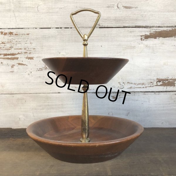 画像3: Vintage Mid-century 2 tier tidbit stand tray (T164) (3)