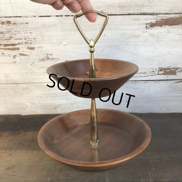 画像9: Vintage Mid-century 2 tier tidbit stand tray (T164) (9)
