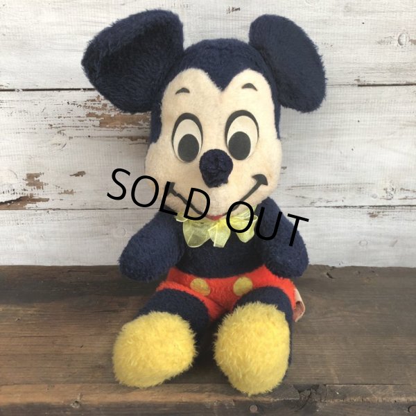 画像1: Vintage Disney Mickey Mouse Plush Doll 35cm (T172) (1)