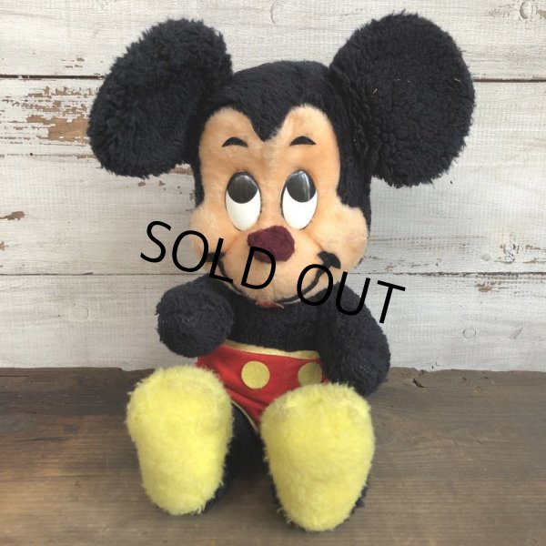 画像1: Vintage Disney Mickey Mouse Plush Doll 29cm (T173) (1)