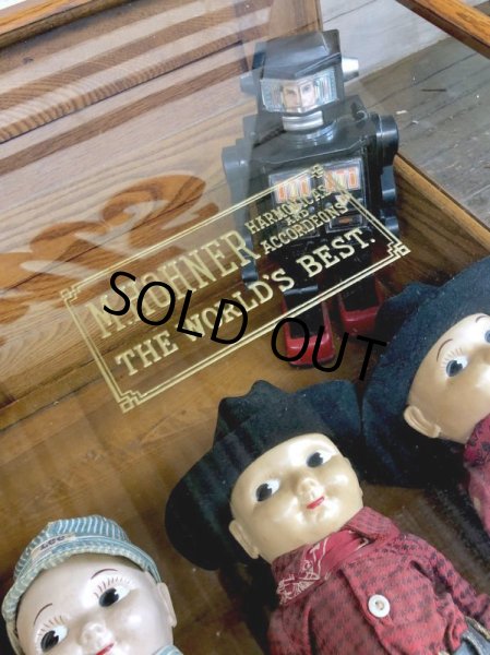 画像14: 1900s Antique Hohner Harmonica Counter Store Display Case (T203） (14)