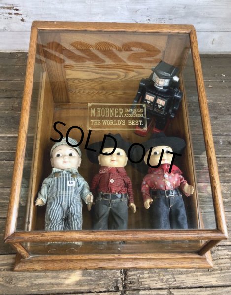 画像1: 1900s Antique Hohner Harmonica Counter Store Display Case (T203） (1)