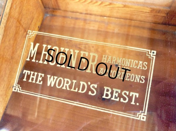 画像10: 1900s Antique Hohner Harmonica Counter Store Display Case (T203） (10)