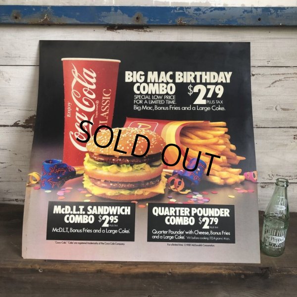 画像1: 1988 Vintage McDonalds Trance Light Sign BIG MAC BIRTHDAY COMBO (T220) (1)